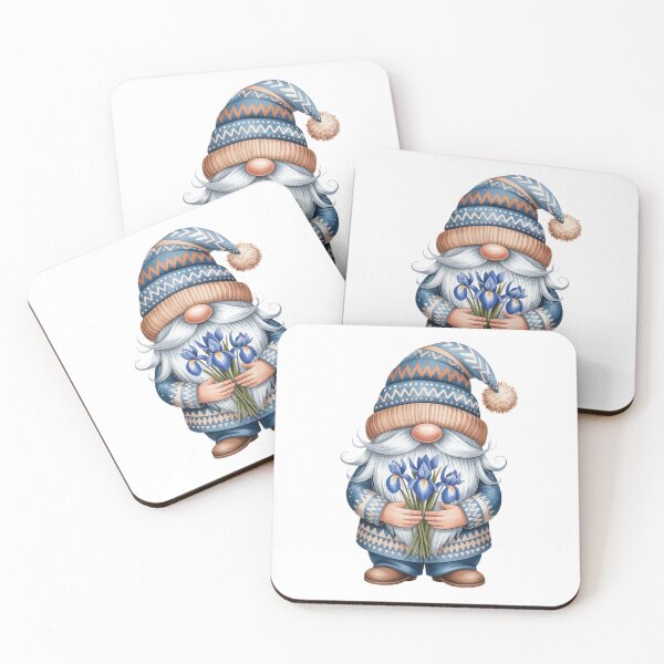 Item preview, Gnome Holding Blue Flowers designed and sold by jkrphoto.