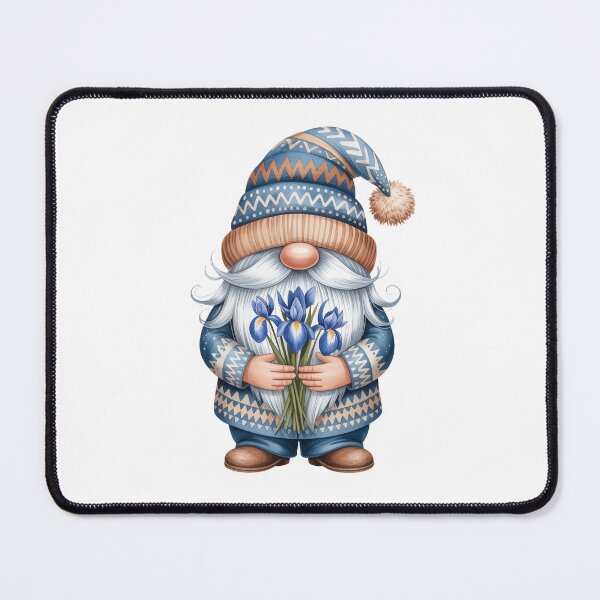 Item preview, Gnome Holding Blue Flowers designed and sold by jkrphoto.