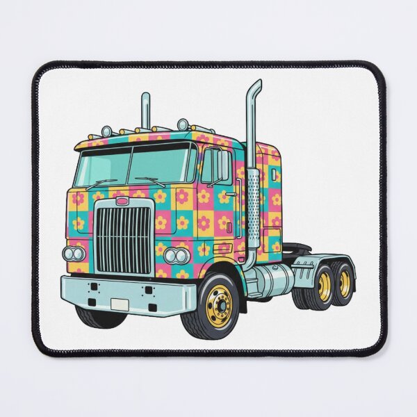 Item preview, Retro 70s Semi-Truck Cab Sticker - Flower Power Big Rig designed and sold by octozap.