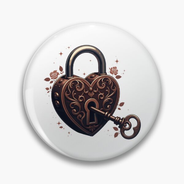Item preview, Vintage Heart Lock and Key designed and sold by Jagruti_Artzone.