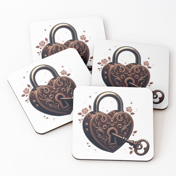 Item preview, Vintage Heart Lock and Key designed and sold by Jagruti_Artzone.