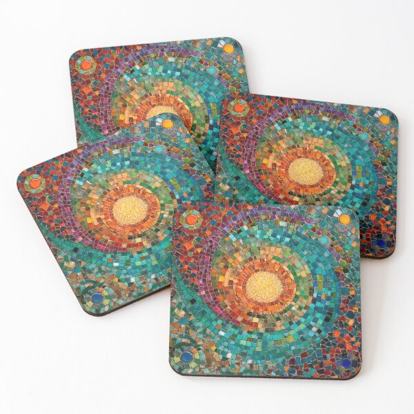 Item preview, Gaudi Inspired Colorful Mosaics Tile Epicenter Pattern designed and sold by GrinGalore.