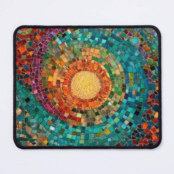 Item preview, Gaudi Inspired Colorful Mosaics Tile Epicenter Pattern designed and sold by GrinGalore.