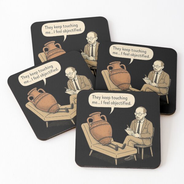 Item preview, Funny Therapy Pun I Feel Objectified Vase Cartoon designed and sold by Virelo.