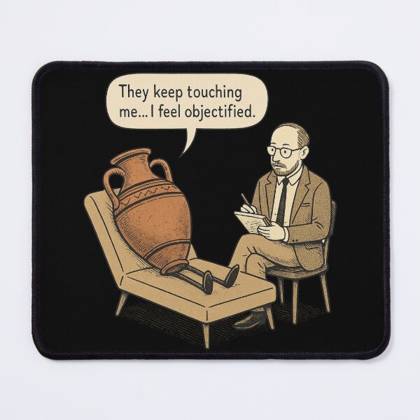 Item preview, Funny Therapy Pun I Feel Objectified Vase Cartoon designed and sold by Virelo.