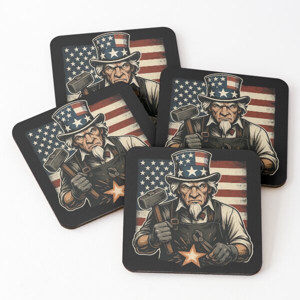 Item preview, Patriotic Metalworker Art With Hammer And Anvil designed and sold by Virelo.