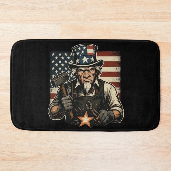 Item preview, Patriotic Metalworker Art With Hammer And Anvil designed and sold by Virelo.