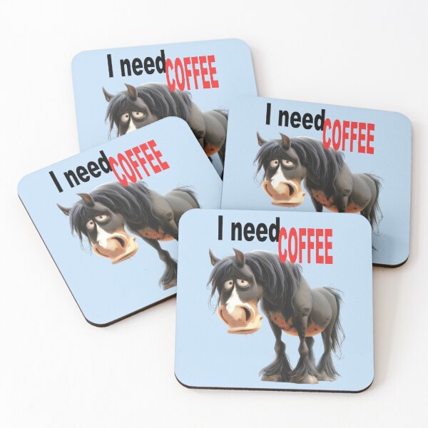 Item preview, Miserable horse nieghs I need coffee designed and sold by LoneAngel.