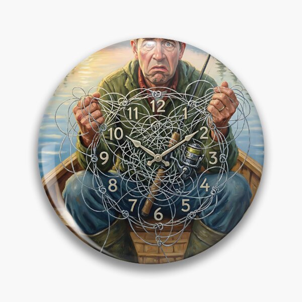 Item preview, Tangled Fishing Line Clock Panic designed and sold by EimSol.