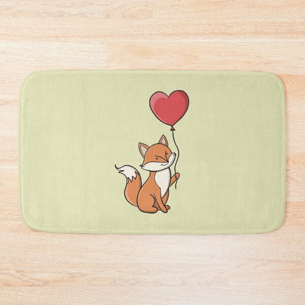 Item preview, Cute Fox Holding a Red Heart Balloon designed and sold by shopdiego.