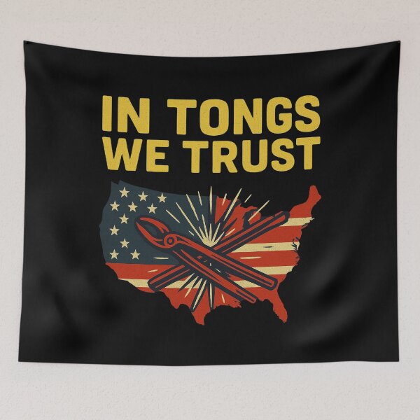 Item preview, In Tongs We Trust Patriotic USA Blacksmith Graphic designed and sold by Virelo.