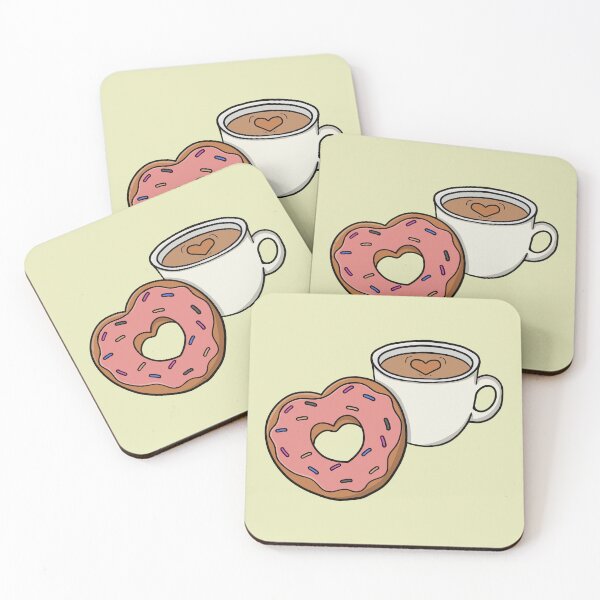 Item preview, Perfect Match Coffee Cup and Heart Donut designed and sold by shopdiego.
