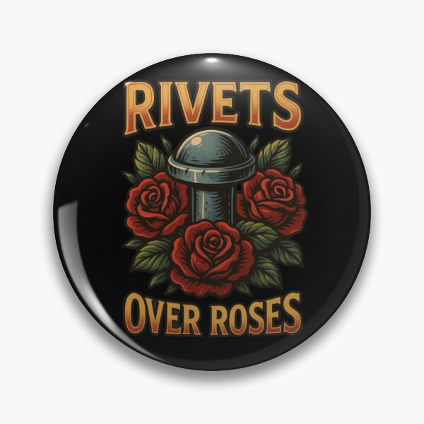 Item preview, Rivets Over Roses Vintage Metalworking Badge For Dad designed and sold by Virelo.