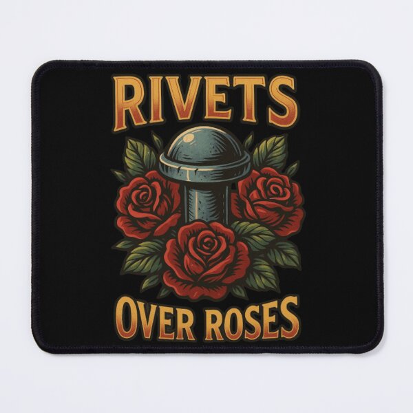 Item preview, Rivets Over Roses Vintage Metalworking Badge For Dad designed and sold by Virelo.