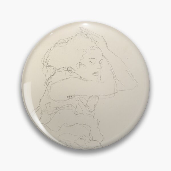 Item preview, Nach Rechts Semi Nude Facing Right by Gustav Klimt: Minimalist Line Art Poster designed and sold by artofuniverse.