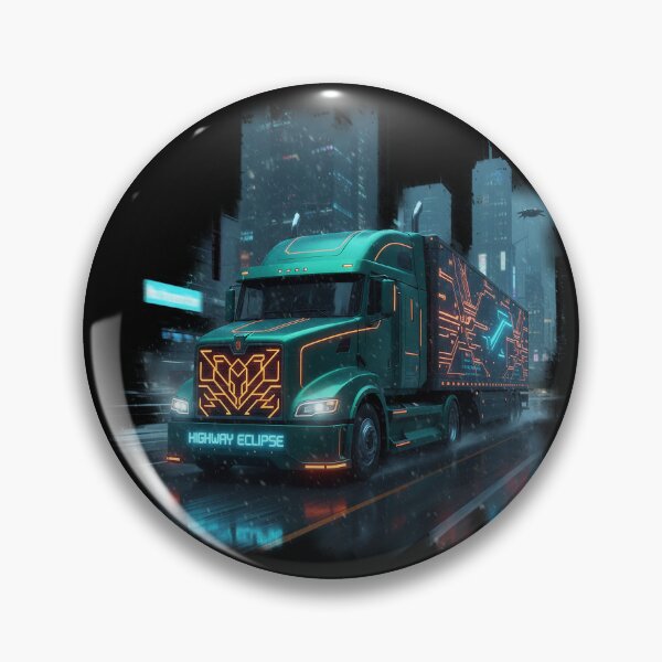 Item preview, Highway Eclipse Futuristic Teal Cyberpunk Truck designed and sold by BounoWorld.