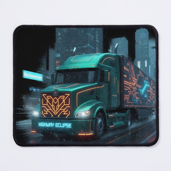 Item preview, Highway Eclipse Futuristic Teal Cyberpunk Truck designed and sold by BounoWorld.