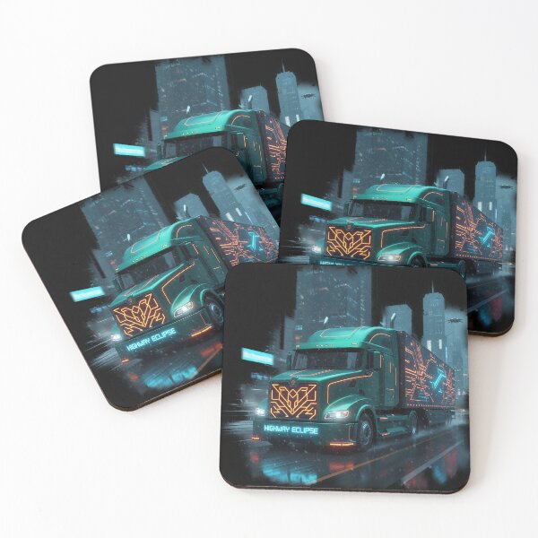 Item preview, Highway Eclipse Futuristic Teal Cyberpunk Truck designed and sold by BounoWorld.
