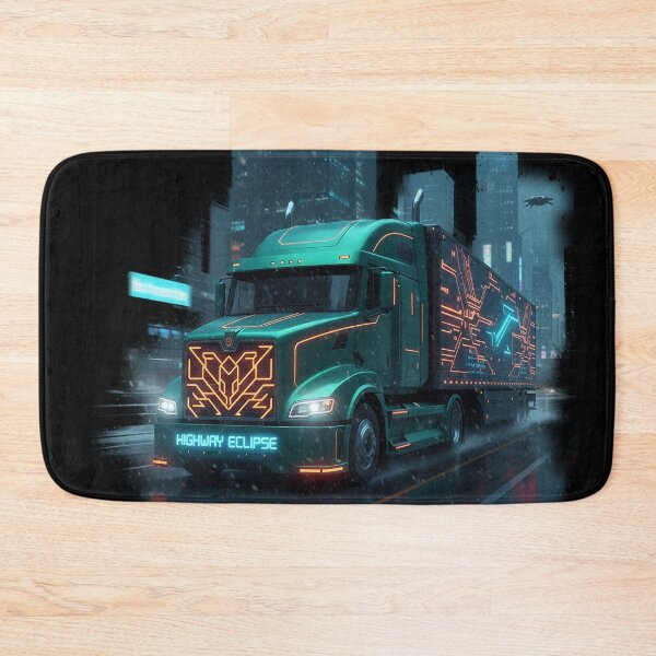 Item preview, Highway Eclipse Futuristic Teal Cyberpunk Truck designed and sold by BounoWorld.