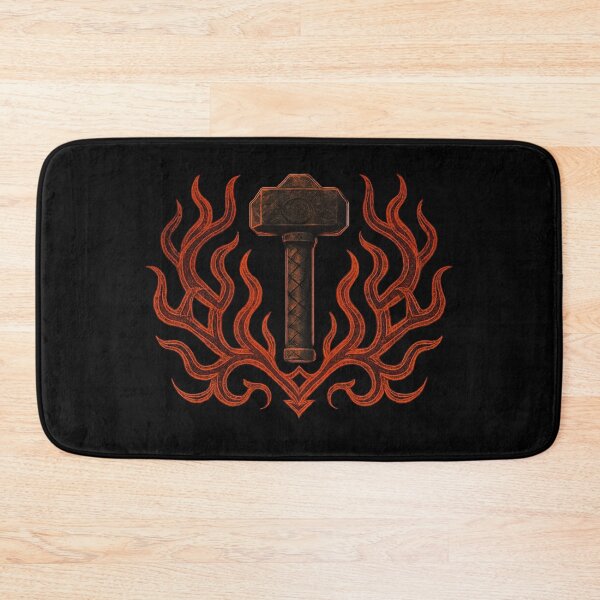 Item preview, Forged Hammer With Flames Blacksmith Symbol Design designed and sold by Virelo.