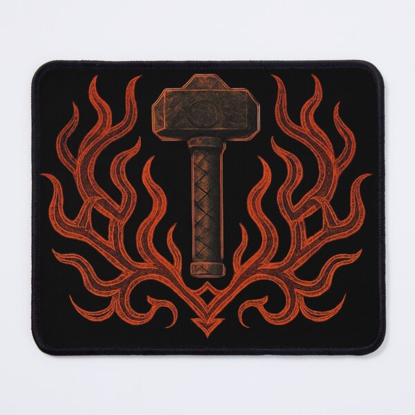 Item preview, Forged Hammer With Flames Blacksmith Symbol Design designed and sold by Virelo.