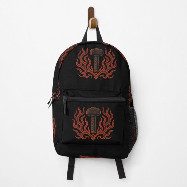 Item preview, Forged Hammer With Flames Blacksmith Symbol Design designed and sold by Virelo.