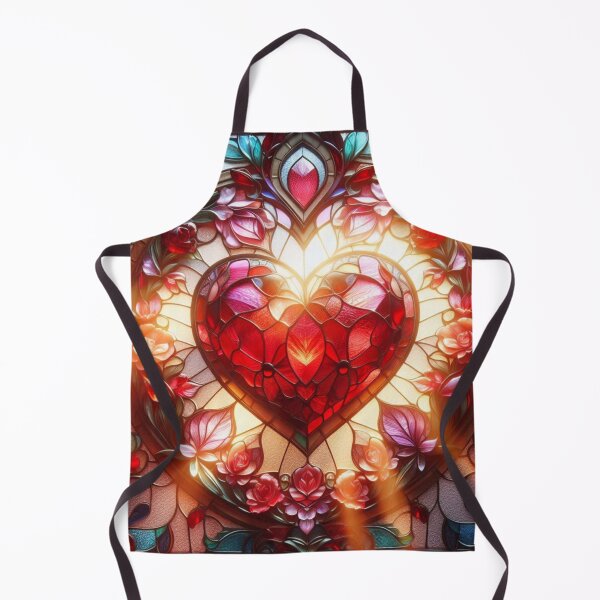Item preview, Intricate Stained Glass Heart – Romantic Ruby Window Art designed and sold by ashokreddy343.