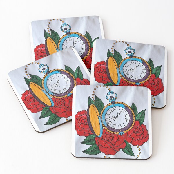 Item preview, Pocket Watch and Roses Coloring  designed and sold by Artful Alice.