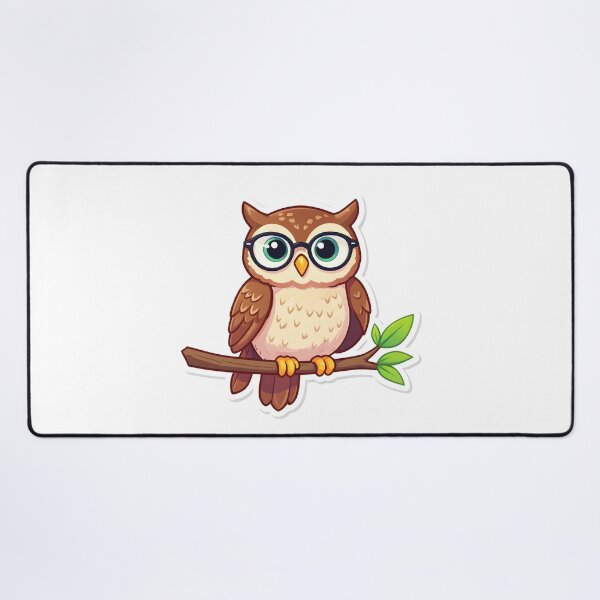 Item preview, Cute Nerd Owl with Glasses – Kawaii Animal Illustration designed and sold by Kavya Art.