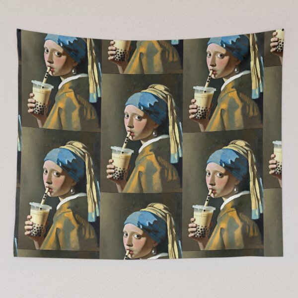 Item preview,  Girl with a Drinkable Pearl- Vermeer Art Parody designed and sold by SammyMorry.