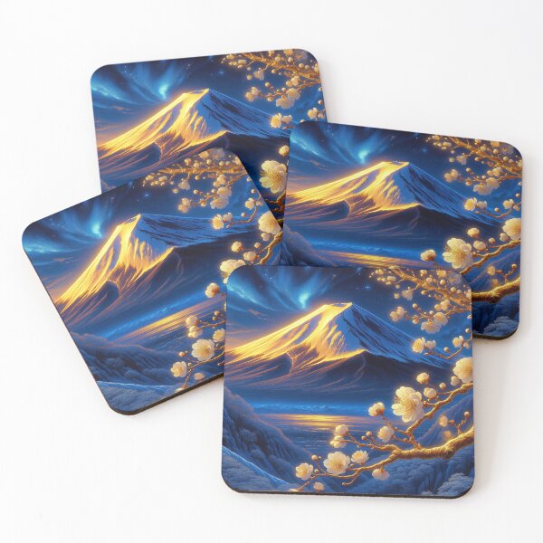 Item preview, Golden Fuji Under Starlit Blossoms designed and sold by StudioKansai.