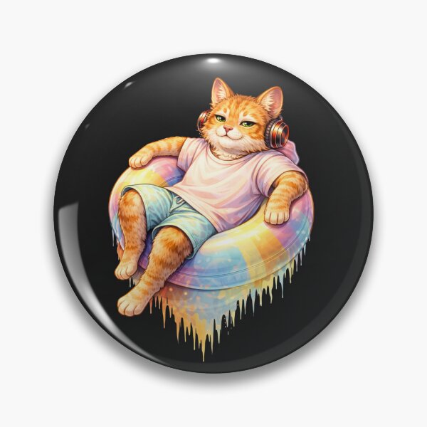 Item preview, Lazy Summer Day Cat – Chill Poolside Streetwear Lifestyle Animal Art designed and sold by ColorSplash123.