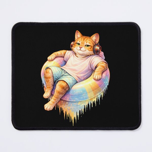 Item preview, Lazy Summer Day Cat – Chill Poolside Streetwear Lifestyle Animal Art designed and sold by ColorSplash123.