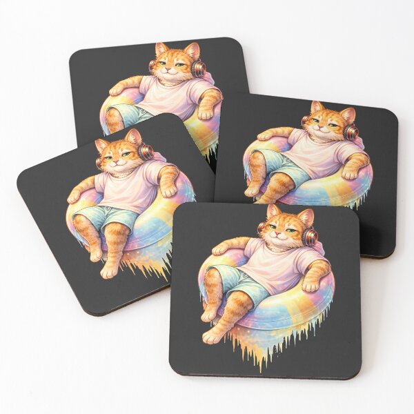 Item preview, Lazy Summer Day Cat – Chill Poolside Streetwear Lifestyle Animal Art designed and sold by ColorSplash123.