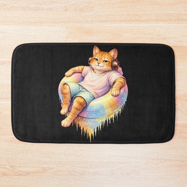 Item preview, Lazy Summer Day Cat – Chill Poolside Streetwear Lifestyle Animal Art designed and sold by ColorSplash123.