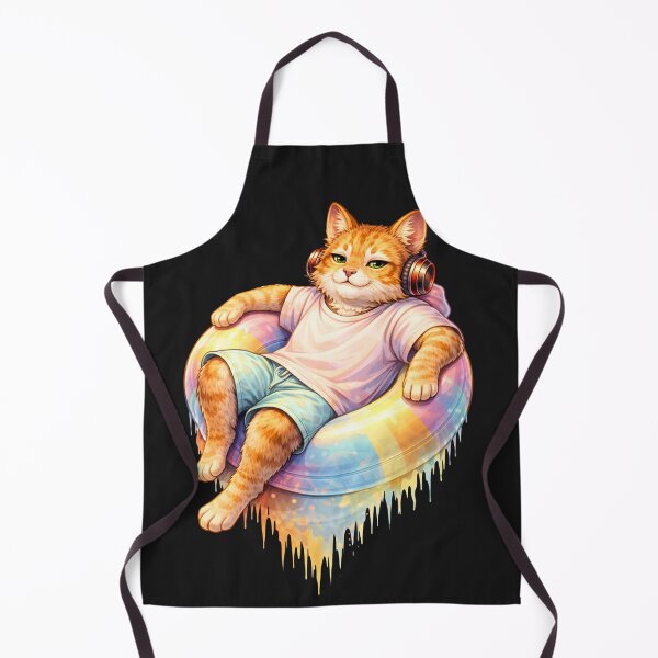 Item preview, Lazy Summer Day Cat – Chill Poolside Streetwear Lifestyle Animal Art designed and sold by ColorSplash123.