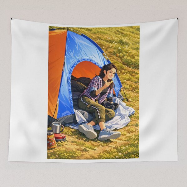 Item preview, camping girl designed and sold by Eliteemporia.