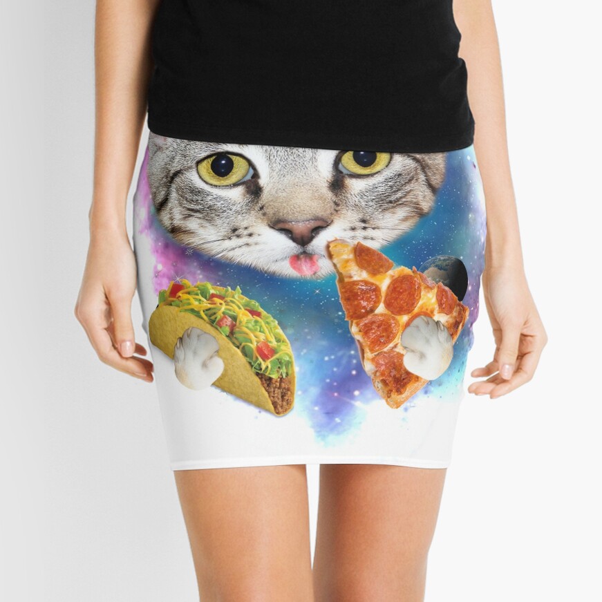 cat eating pizza and taco shirt