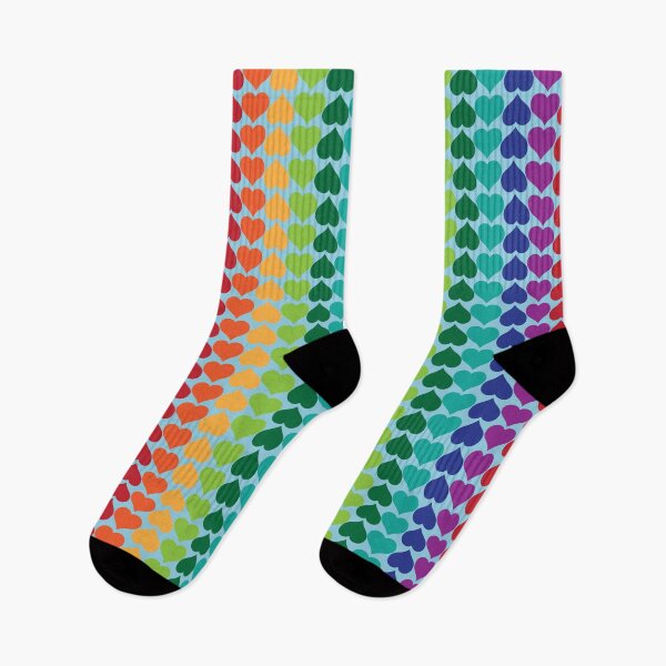 Item preview, Rainbow Hearts on Aqua designed and sold by Digitalmyth's Designs.