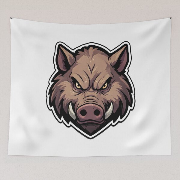 Item preview, Ferocious Wild Boar Mascot – Savage Animal Vector Design designed and sold by Kavya Art.