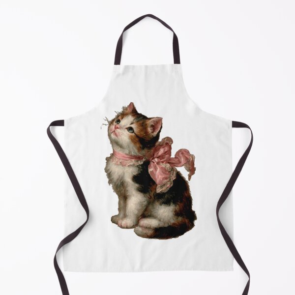 Item preview, Antique painting of a kitten wearing a pink ribbon designed and sold by MendaciousMina.
