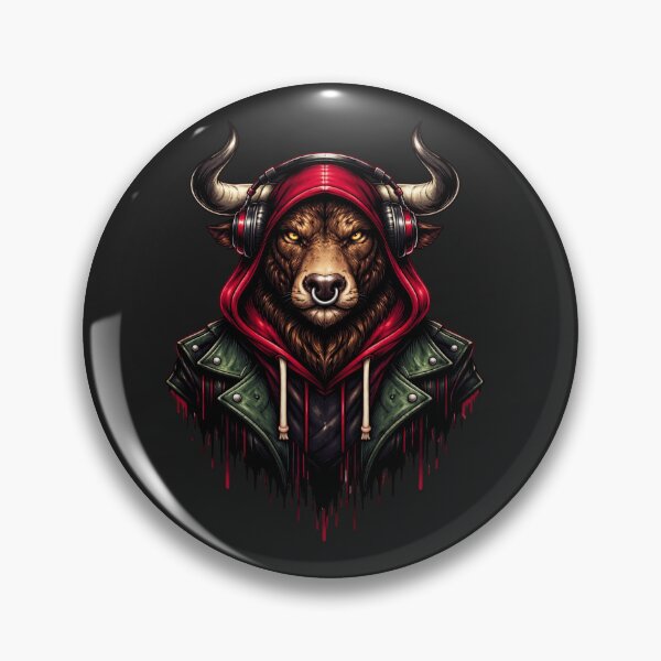 Item preview, Podcast Power Bull with Headphones – Studio Creator Streetwear Animal Art designed and sold by ColorSplash123.