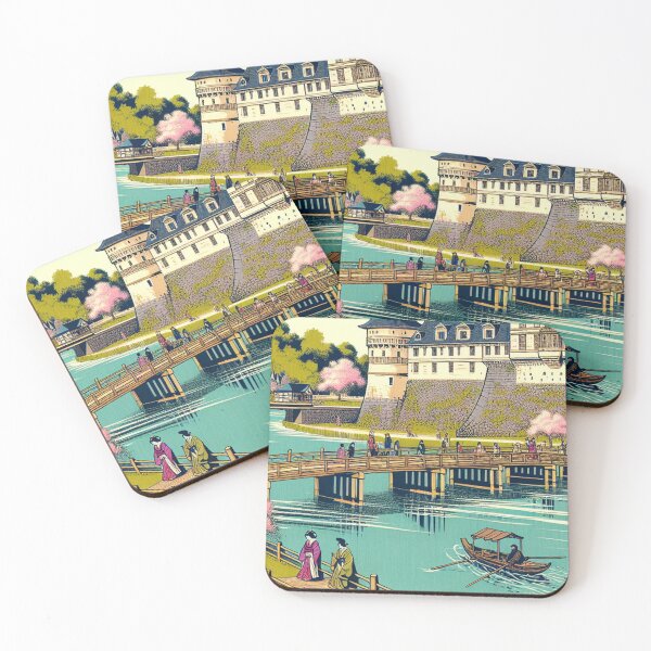 Item preview, Château d'Angers Ukiyo-e Style | France Meets Japan Woodblock Art designed and sold by Vandy Fullam.
