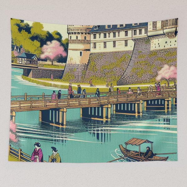 Item preview, Château d'Angers Ukiyo-e Style | France Meets Japan Woodblock Art designed and sold by Vandy Fullam.