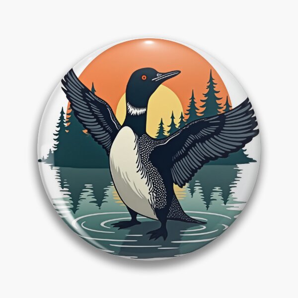 Item preview, Minnesota State Bird - rebel Loon Sunset Lake - Vintage Wildlife designed and sold by The Grumpy Pet Club.