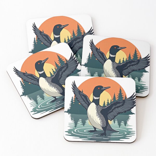 Item preview, Minnesota State Bird - rebel Loon Sunset Lake - Vintage Wildlife designed and sold by The Grumpy Pet Club.