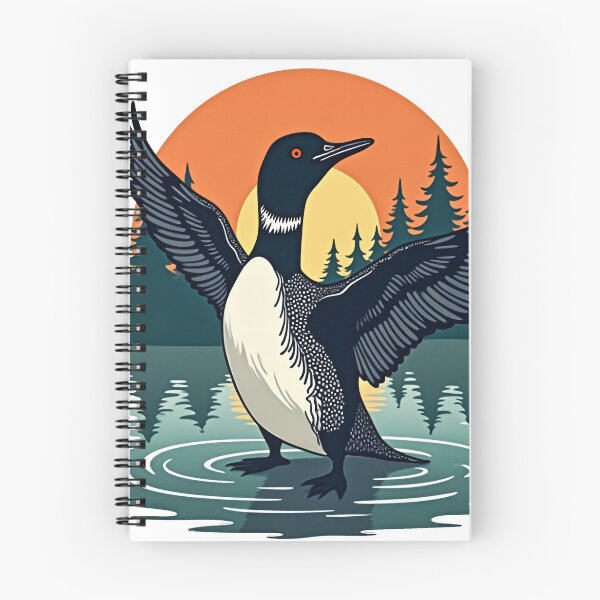 Item preview, Minnesota State Bird - rebel Loon Sunset Lake - Vintage Wildlife designed and sold by The Grumpy Pet Club.