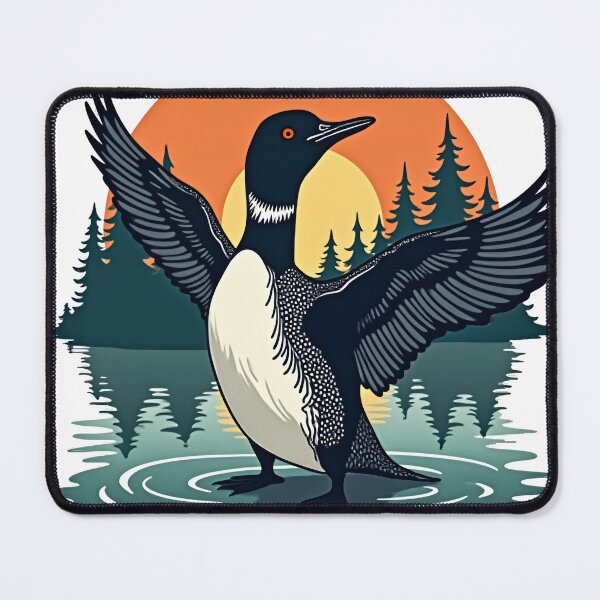 Item preview, Minnesota State Bird - rebel Loon Sunset Lake - Vintage Wildlife designed and sold by The Grumpy Pet Club.