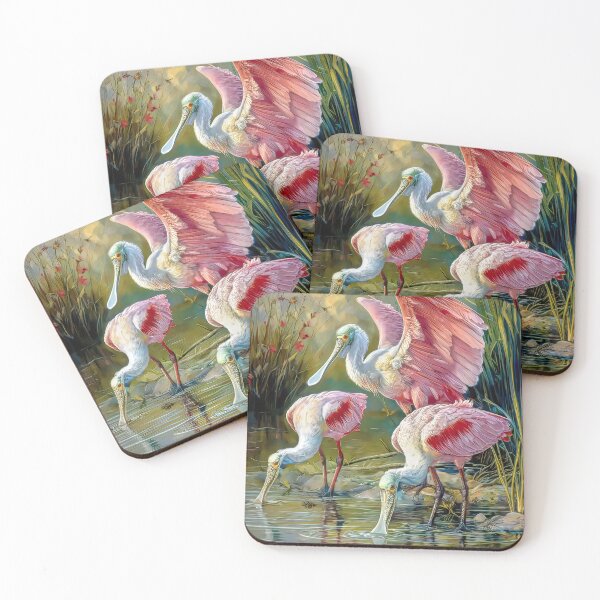 Item preview, Roseate Spoonbills at the water's edge designed and sold by Brian Tarr.