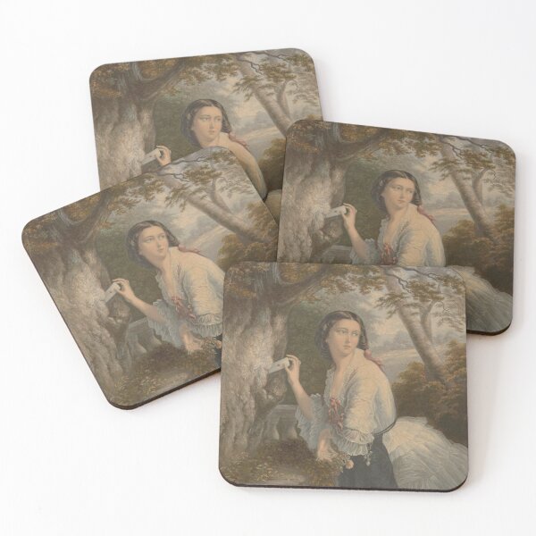 Item preview, Victorian Lady Portrait with Love Letter: Antique Style Art Print designed and sold by SavageVision.